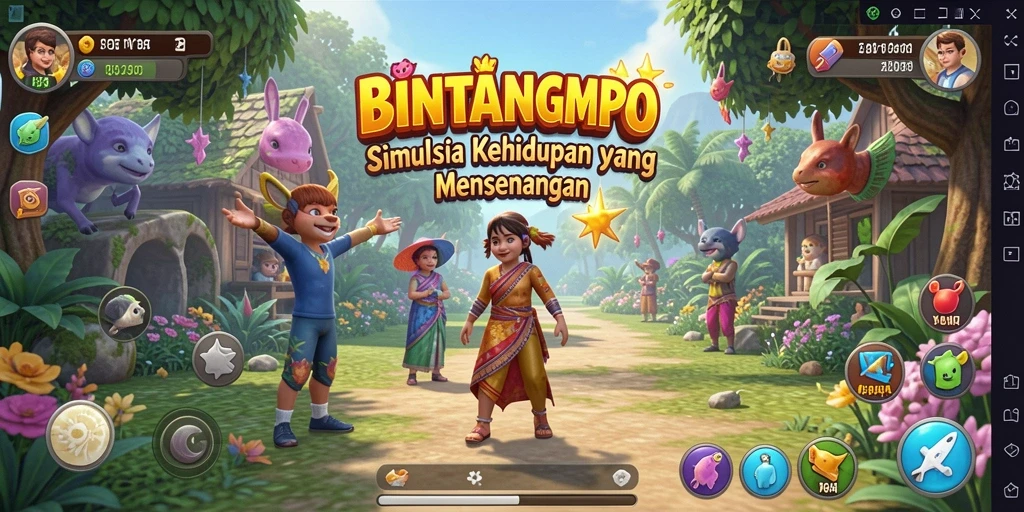 Tampilan gameplay BINTANGMPO yang menyenangkan dan interaktif.
