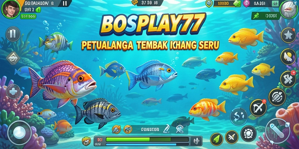 Tangkapan layar gameplay seru di BOSPLAY77 saat menembak ikan.