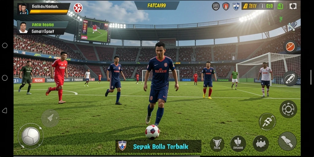 Gameplay FATCAI99 yang menarik dan realistis dalam pertandingan sepak bola.