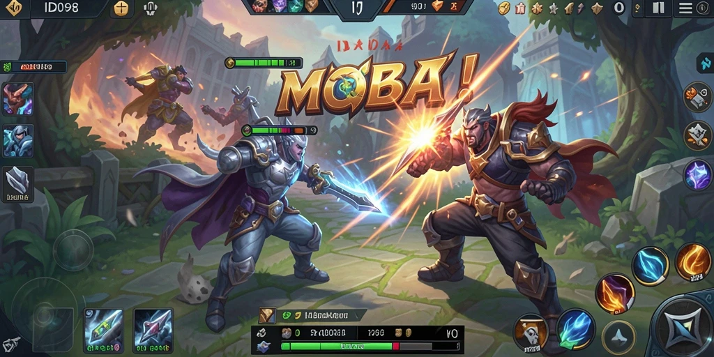 Tampak aksi seru dalam gameplay ID098 MOBA.