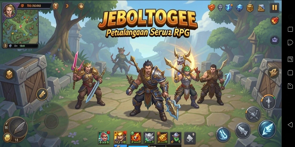 Tampilan gameplay menegangkan dalam JEBOLTOGEL dengan karakter beraksi.