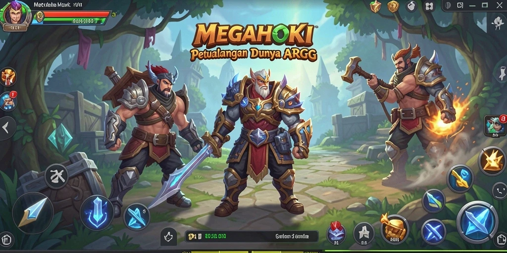 Screenshot utama gameplay MEGAHOKI menampilkan aksi seru petualangan ARPG.