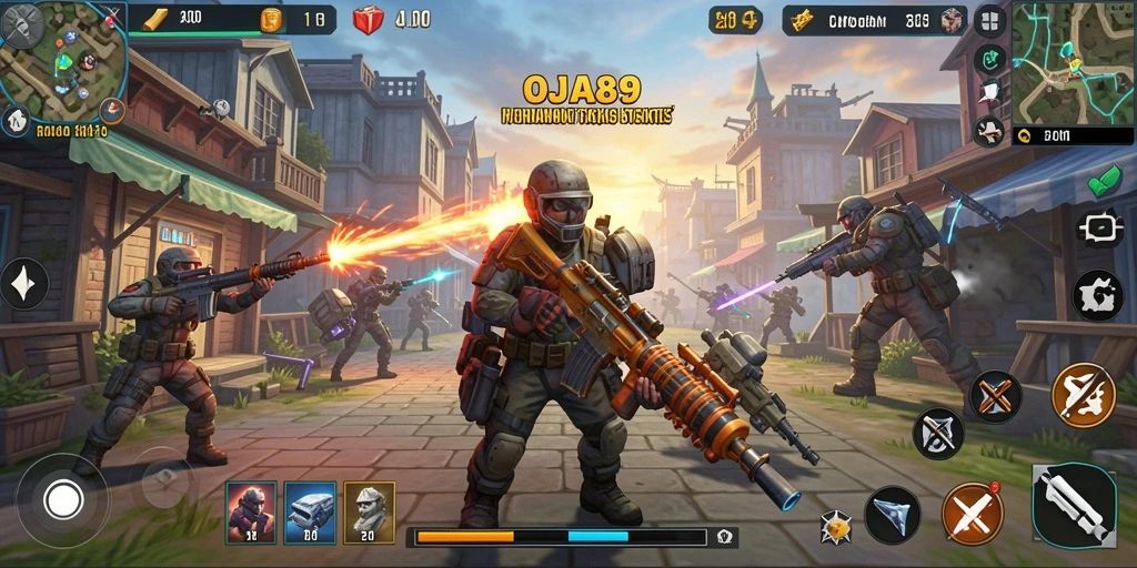 Tampilan gameplay OJA89 yang seru dan taktis dalam pertempuran strategis.