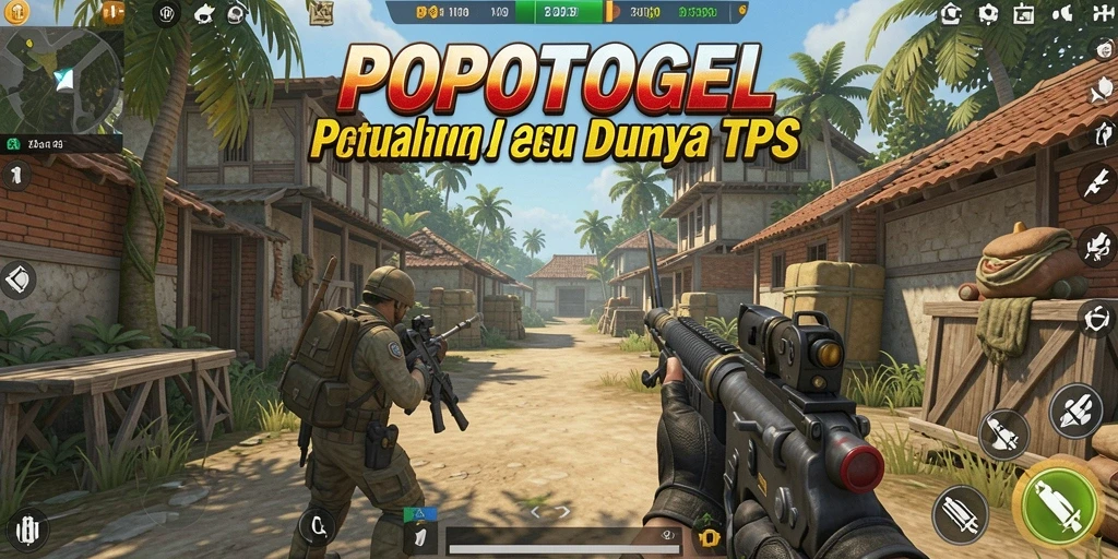 Screenshot utama POPOTOGEL menampilkan karakter dalam aksi pertempuran seru.