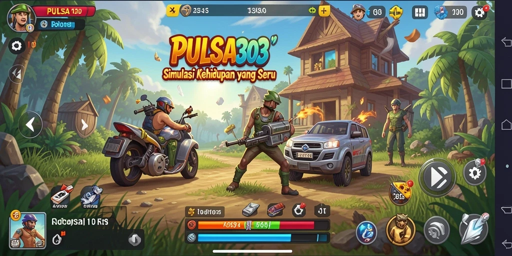 Tangkapan layar gameplay PULSA303 menampilkan karakter melakukan aktivitas harian.