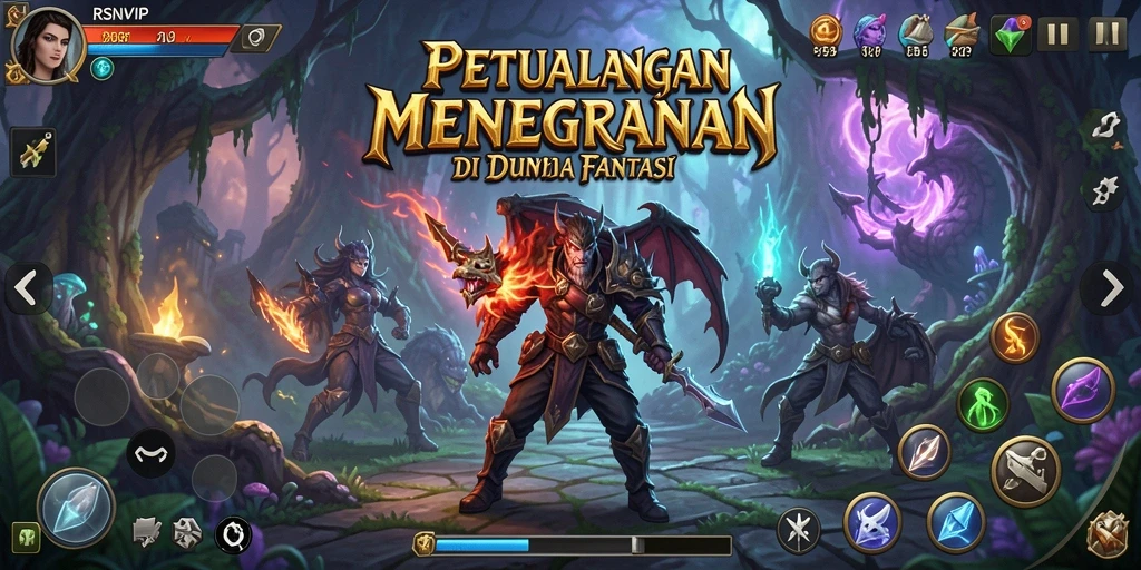 Screenshot RSNVIP menampilkan aksi mendebarkan dalam petualangan dunia fantasi.