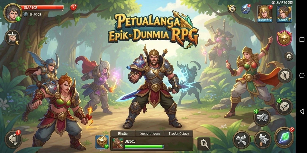 Screenshot gameplay SIAP108 menampilkan aksi pertempuran RPG yang intens.