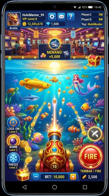 Tampilan utama aplikasi hokigame dengan berbagai pilihan game.